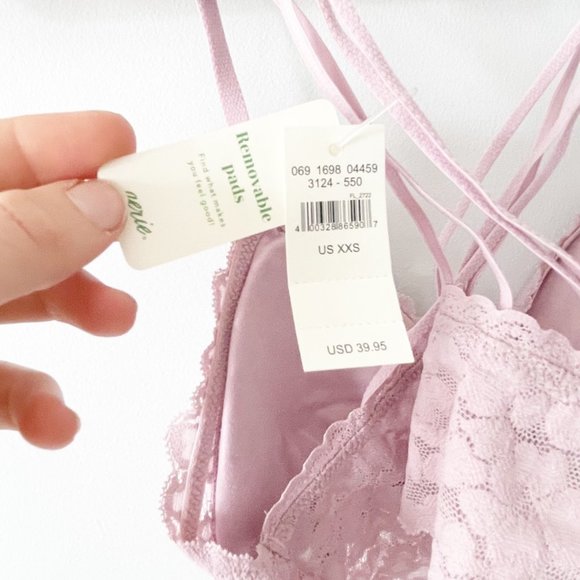 ✨ NWT Lilac Floral Lace Bralette | aerie - Picture 3 of 4